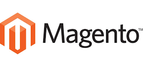 Magento Logo mit stilisiertem "M" und dem Schriftzug "Magento".