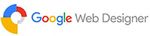 Google Web Designer Logo mit einem farbigen "Google"-Schriftzug und dem Text "Web Designer".