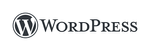 WordPress Logo mit einem stilisierten "W"-Symbol und dem Schriftzug "WordPress".