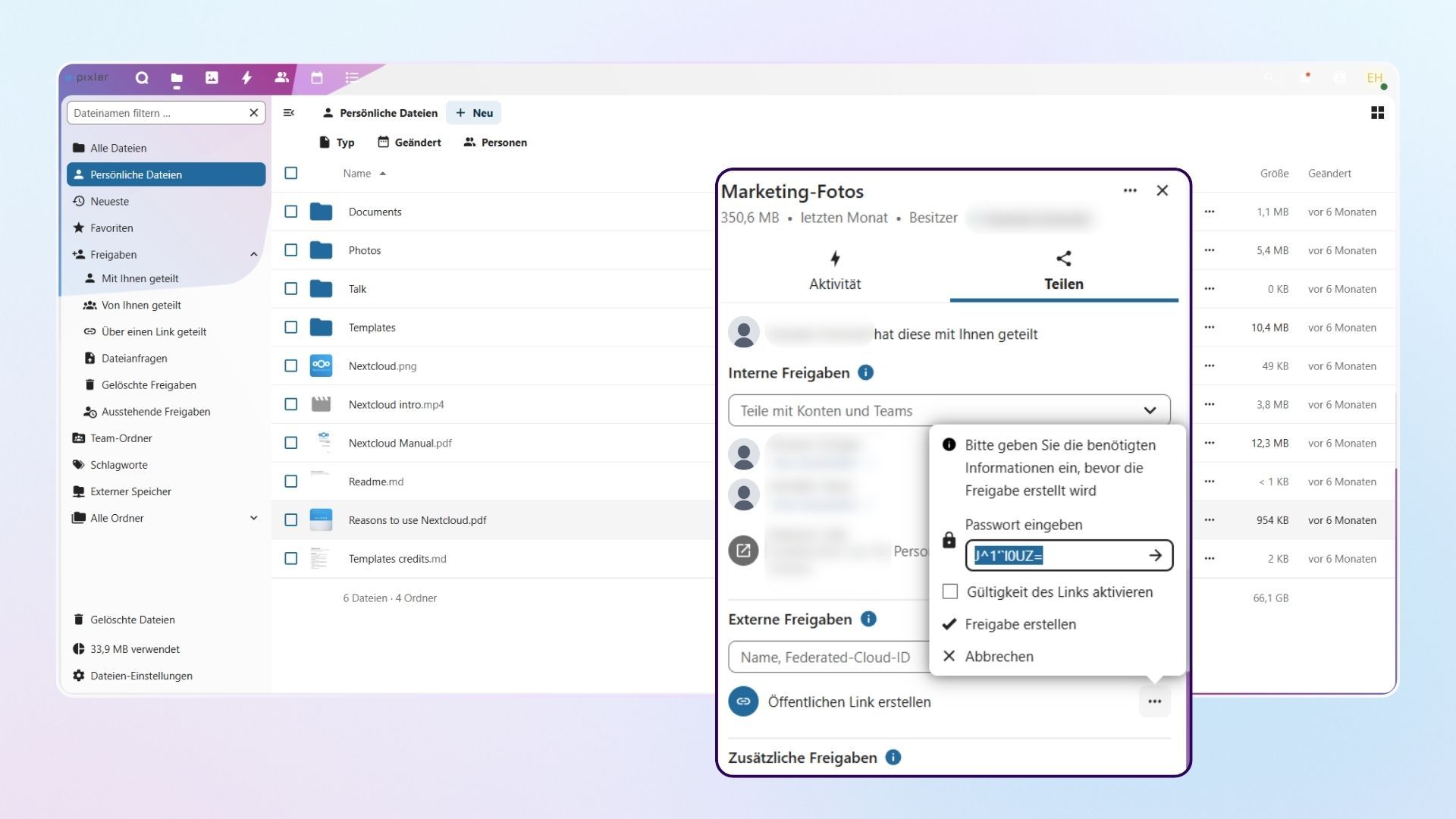 nextcloud_team (1) Die Nextcloud als Speicherplatz, gebranded in der Marke e-pixler