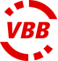 Logo des Verkehrsverbundes Berlin-Brandenburg (VBB) mit rotem Schriftzug und grafischen Elementen.